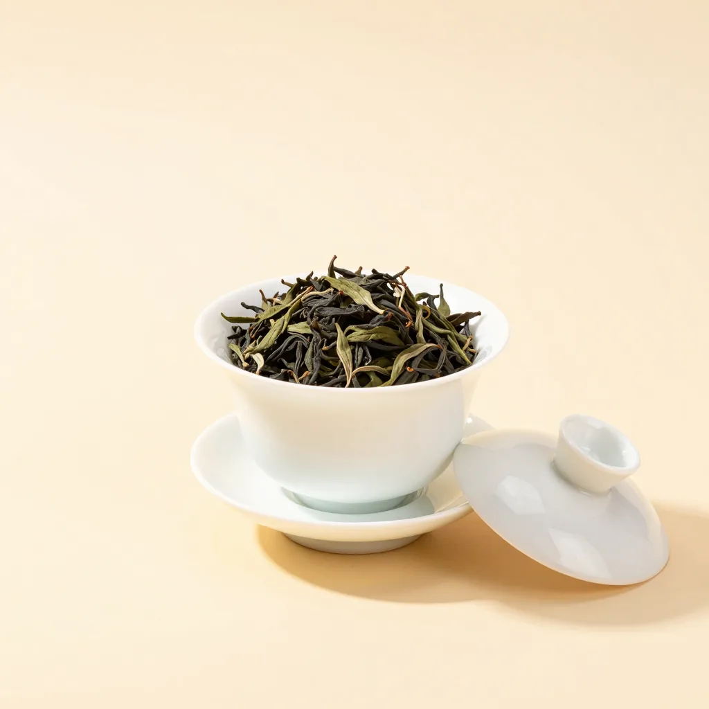 An oolong session set with a gaiwan on a light background